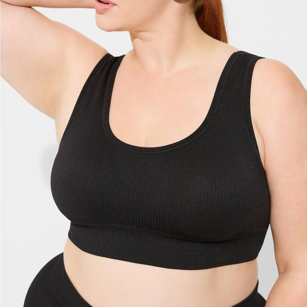 Torrid Black Ribbed Scoop Neck Bralette